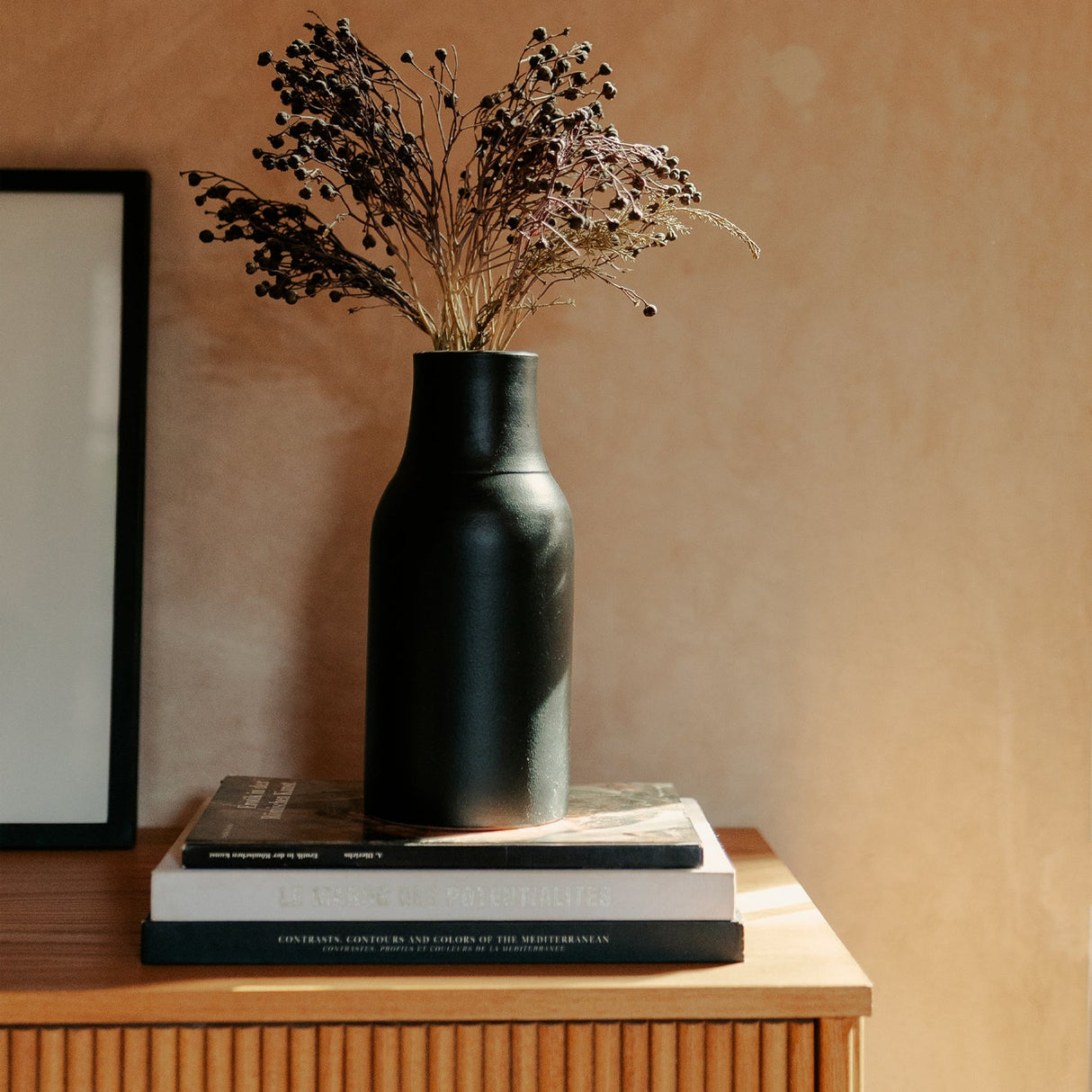 Matte Black Bottle Vase by Apartment F