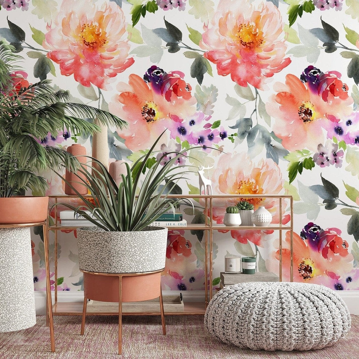 Watercolor Summer Flower Wallpaper