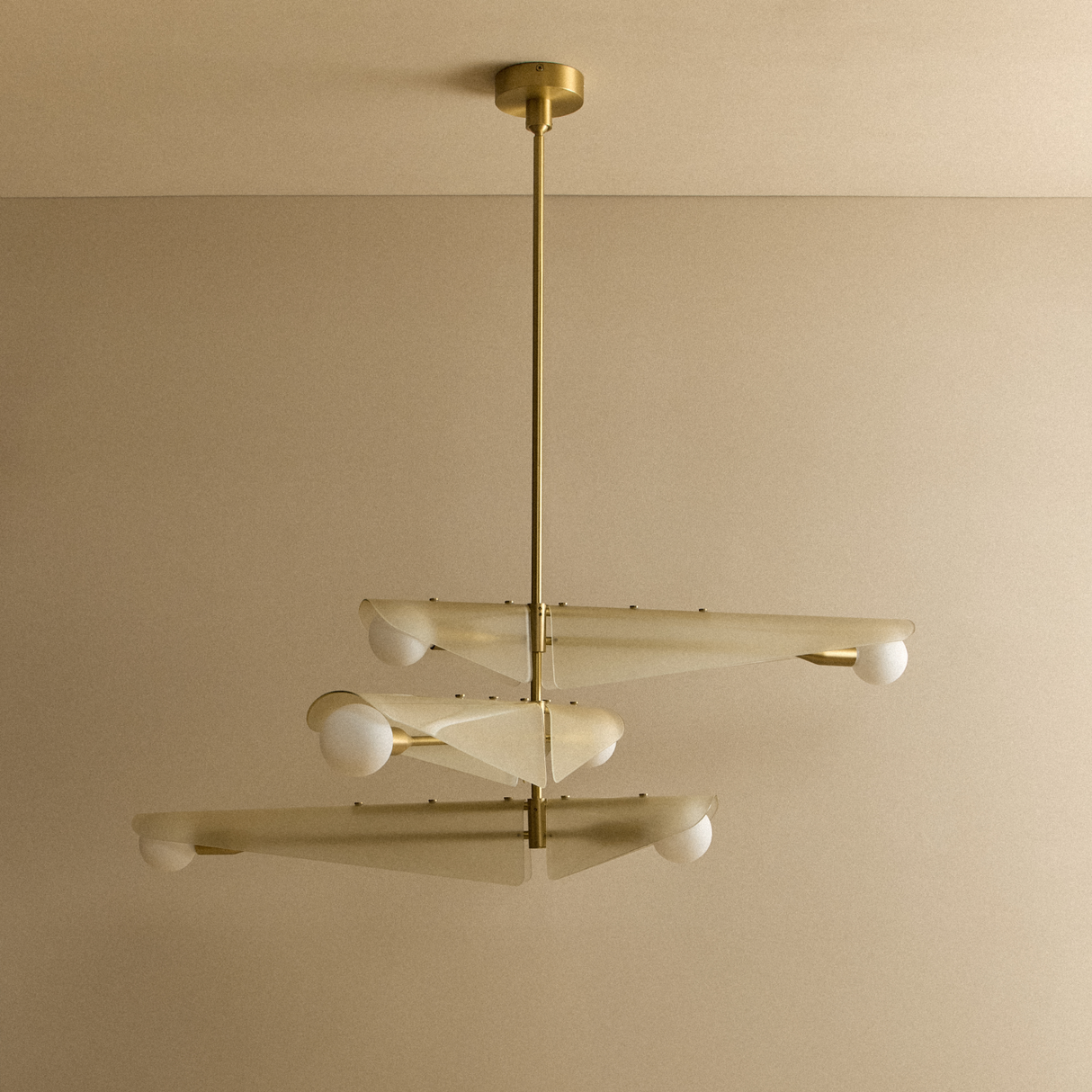 Sycamore Chandelier 3 Tiers in Dusk Pink