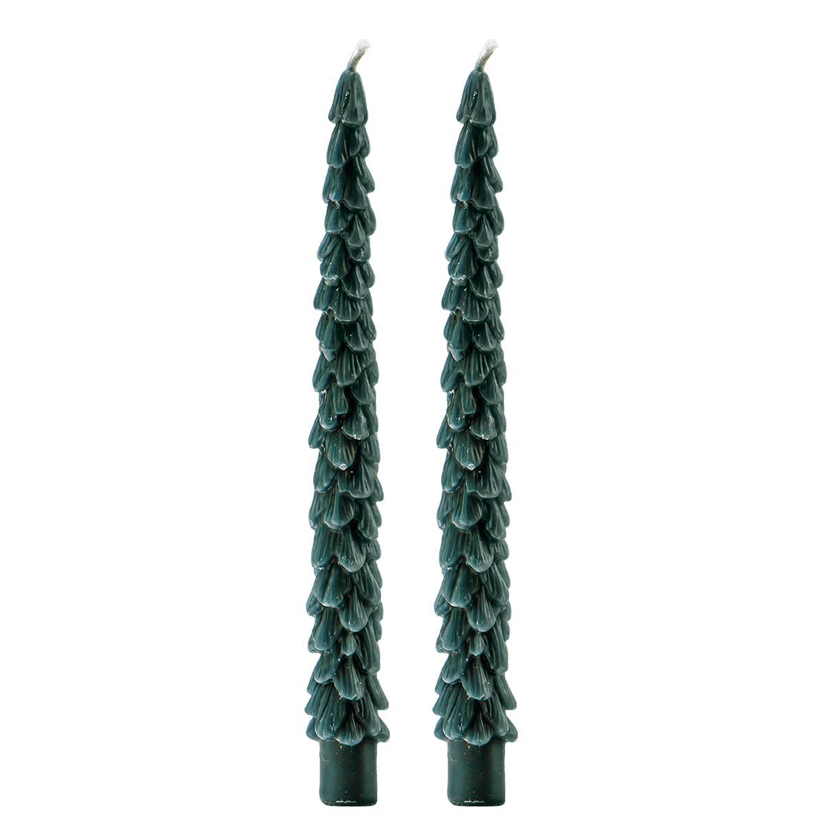 Green Tree Taper Candles - Set of 2