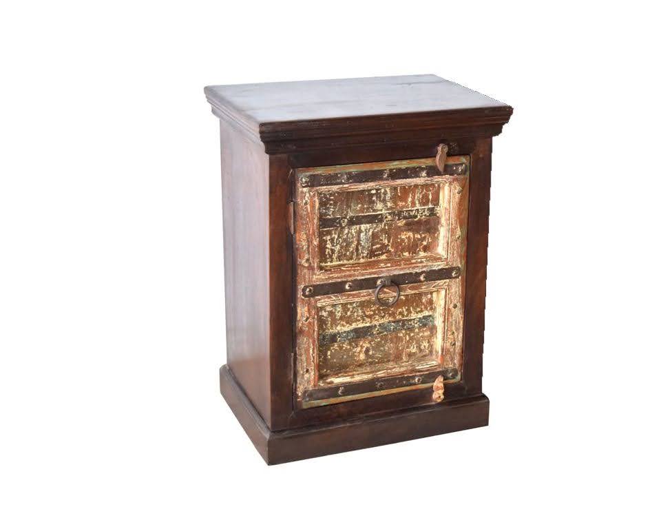 Distressed Antique Door Repurposed Rustic Solid Wood Nightstand