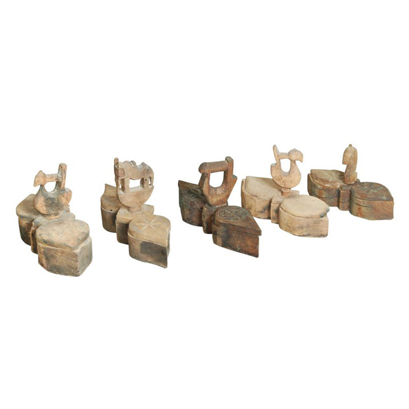 Ranch Style Antique Wooden Spice Box With Lid