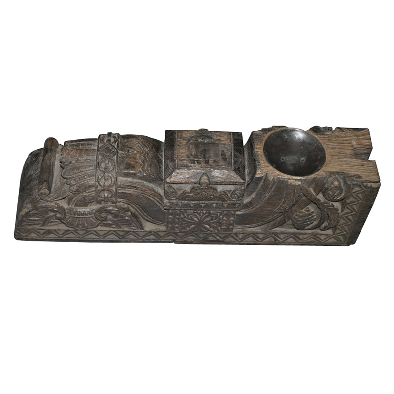 Antique Column Base Repurposed Rustic Carved Candle Holder