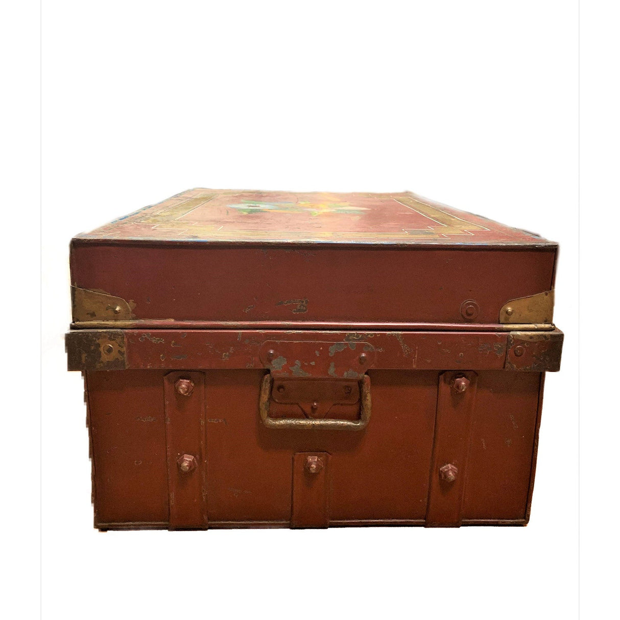 Antique Metal Manuscript Trunk