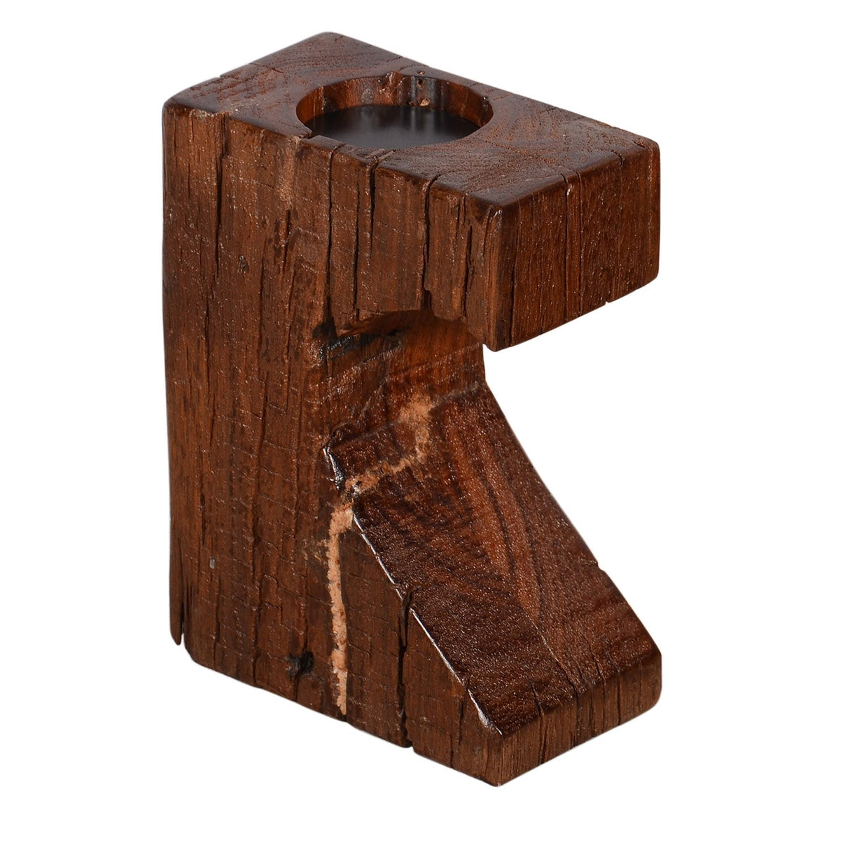 Ranch Style Aged Rail Road Ties Repurposed Rustic Candle Holder