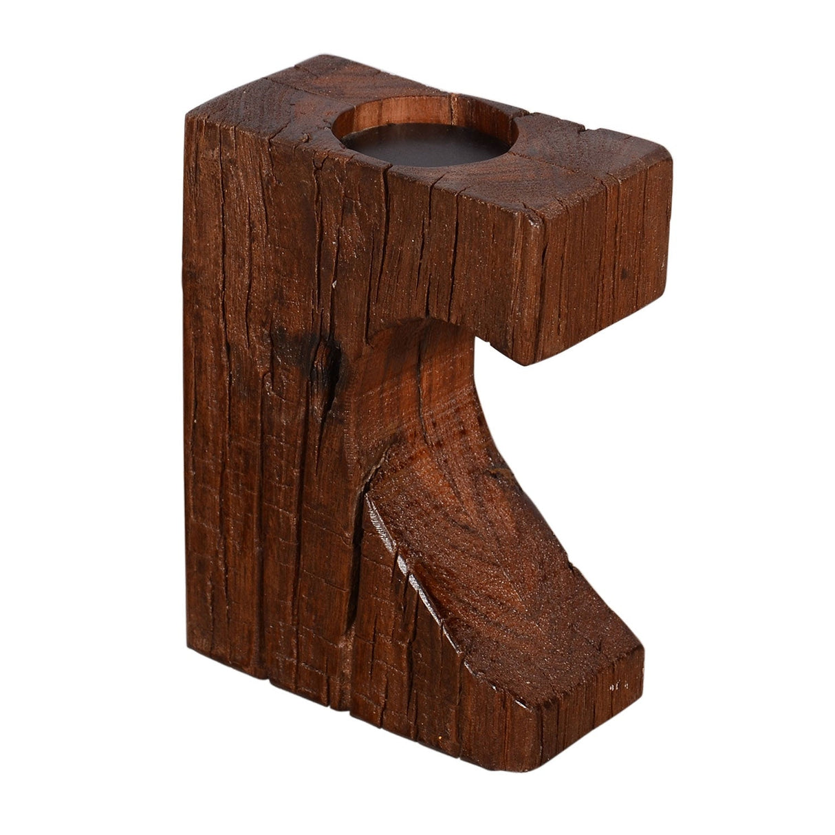 Ranch Style Aged Rail Road Ties Repurposed Rustic Candle Holder