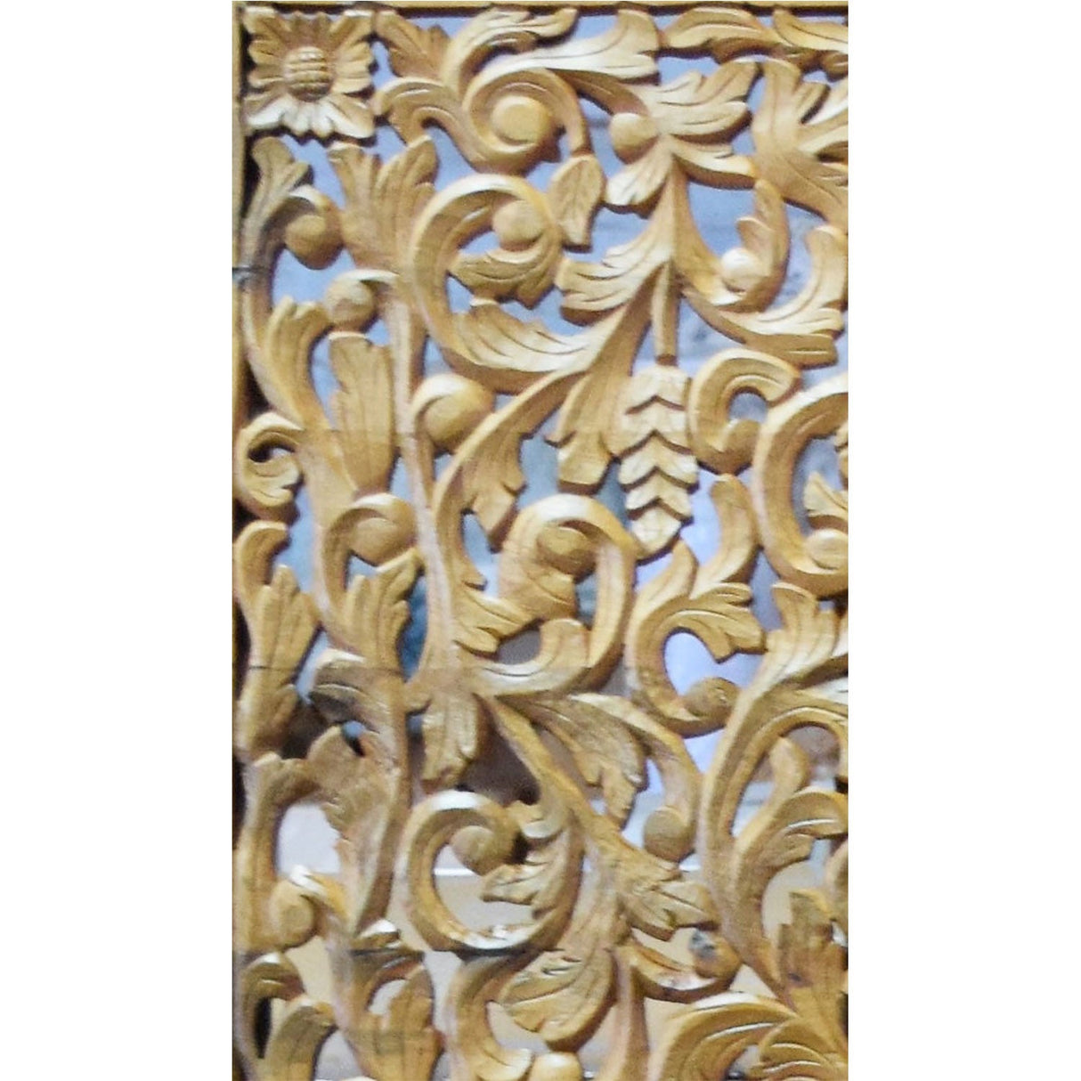 Eclectic Lattice Carved Solid Wood Large 6'x6' Wall Panel