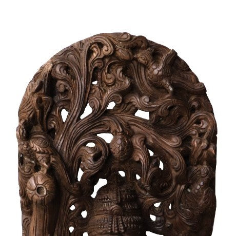 Hand Carved Solid Wood Dancing Ganesha 38 in. Tall Statue