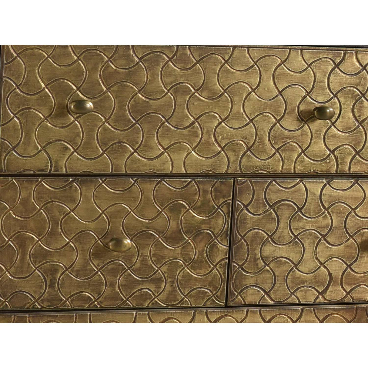 Mid Century Mod Mango Wood 7 Drawers Dresser With Brass Accent