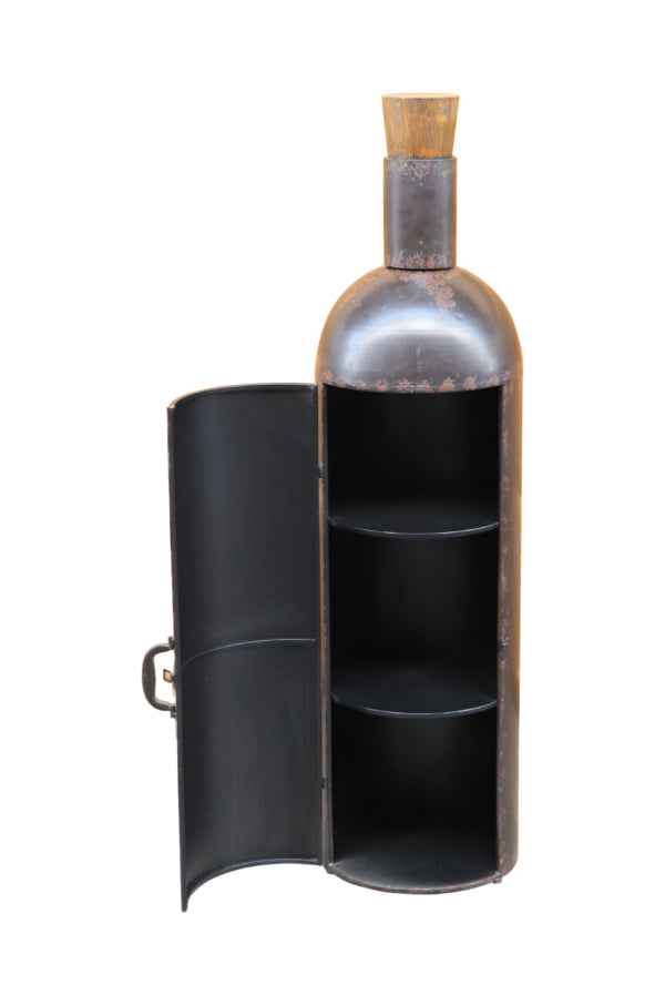 Eclectic Wine Bottle Shaped 61" Tall Storage Cabinet