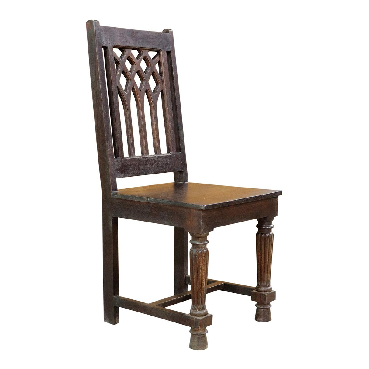 Cathedral Back Lattice Solid Mango Wood Dining Chair