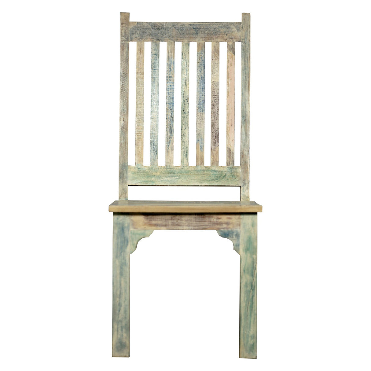 Farmhouse Style Slatted Solid Wood Side Chair