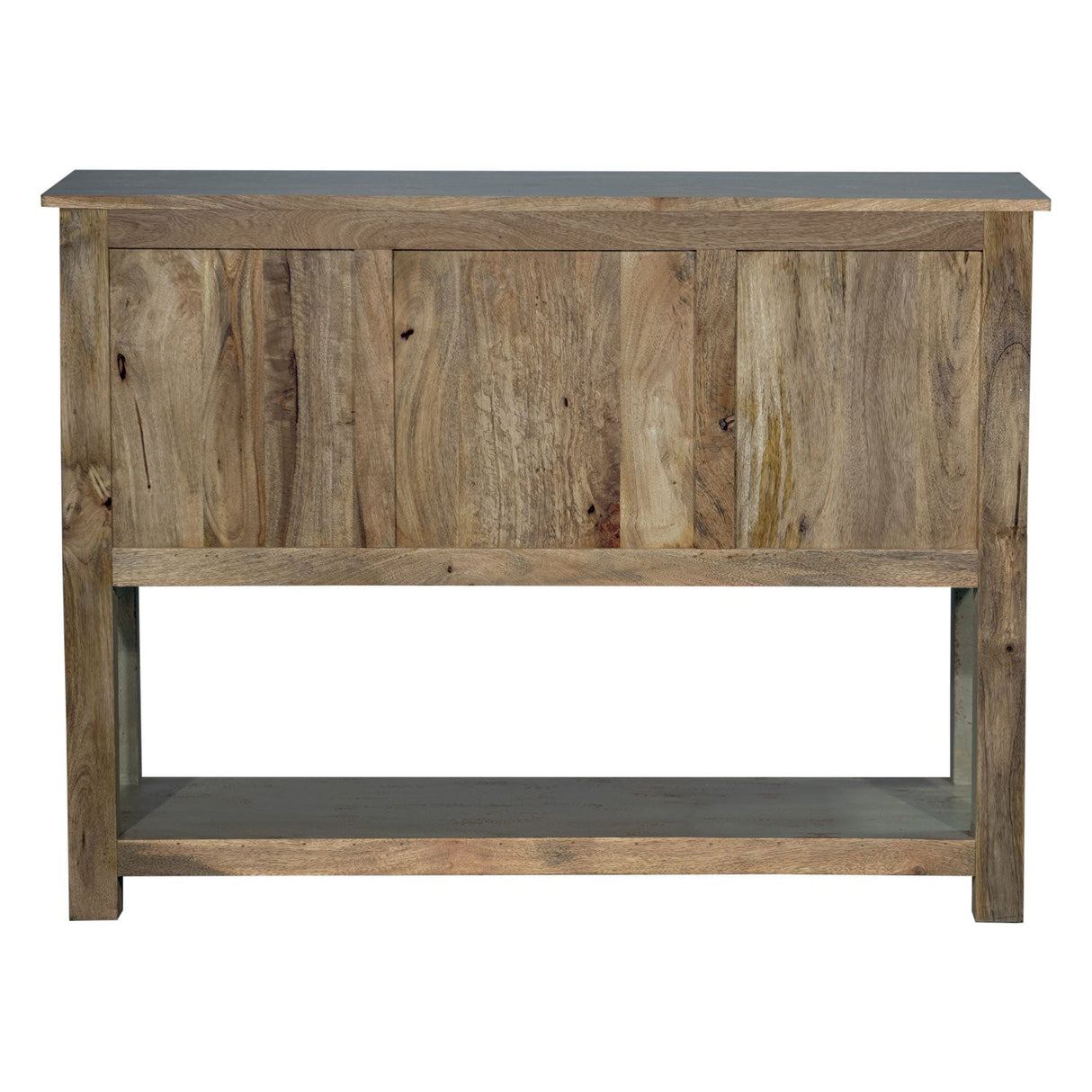 Mid Century Modern Solid Wood & Brass Accent Console With Drawers