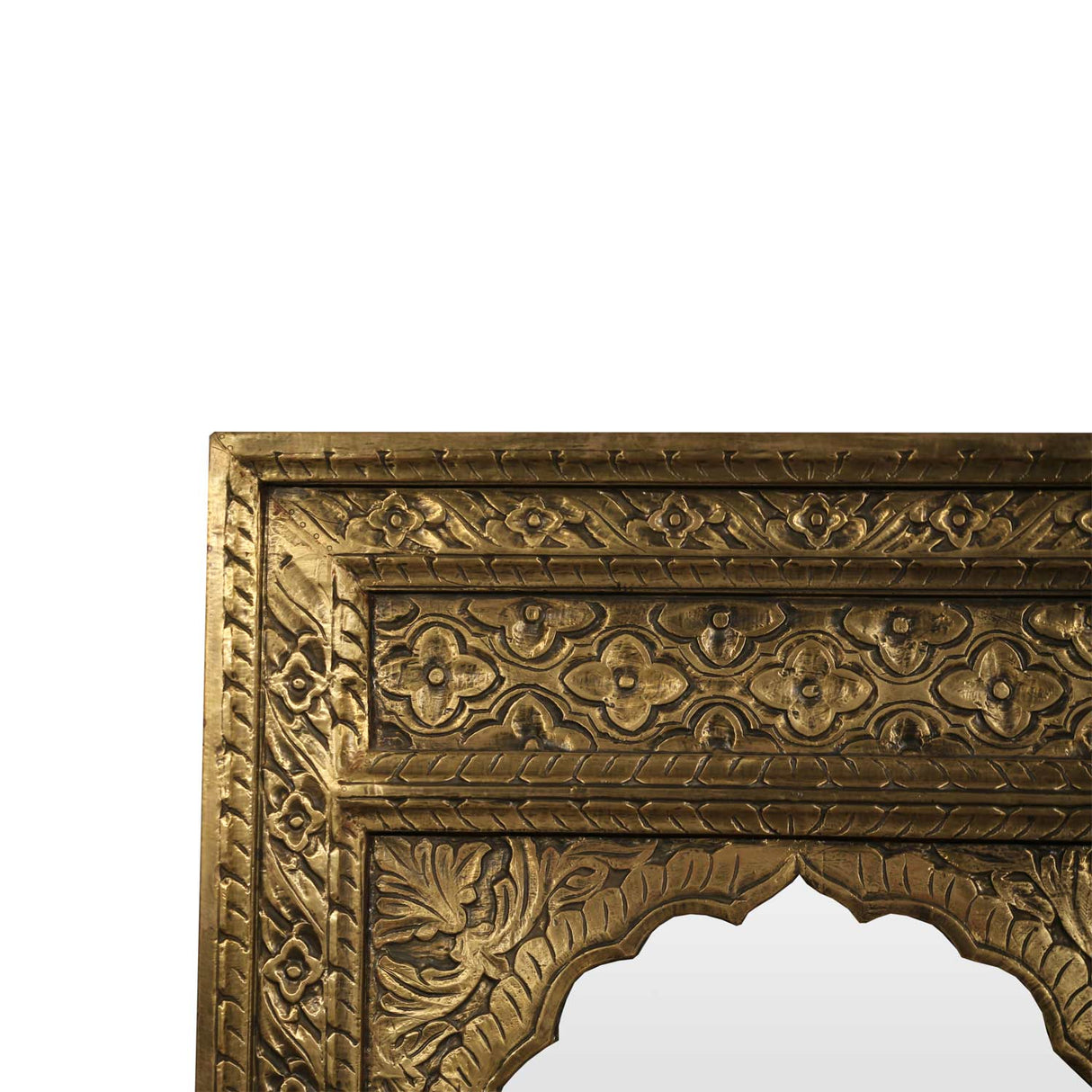 Elegant Gold Brass Foil Ornate 60" Tall Mirror