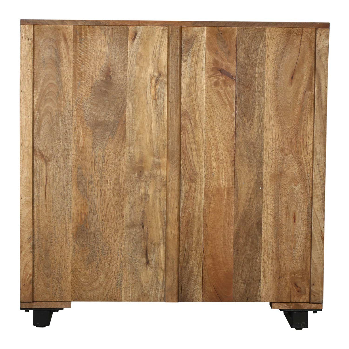 Gray 2-Door Carved Mango Wood Cabinet