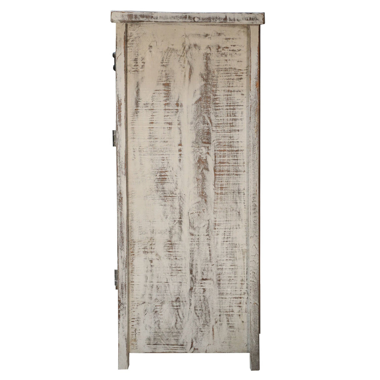 Industrial Solid Wood Credenza With Decorative Iron Hinges