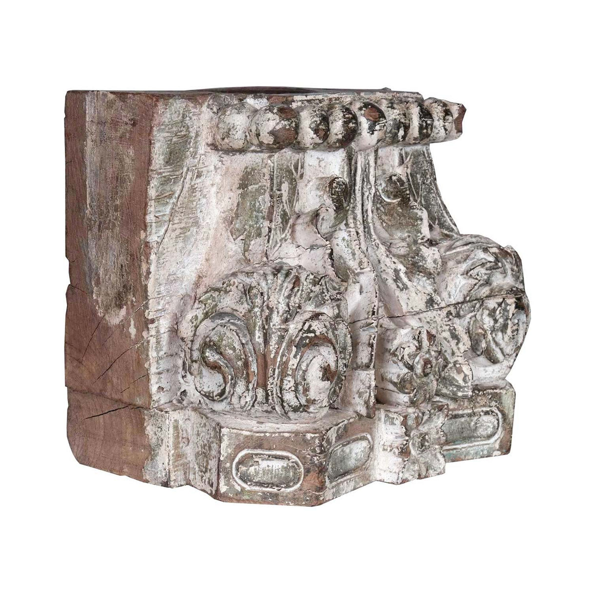 Antique Wooden Column Base Repurposed Candle Stand