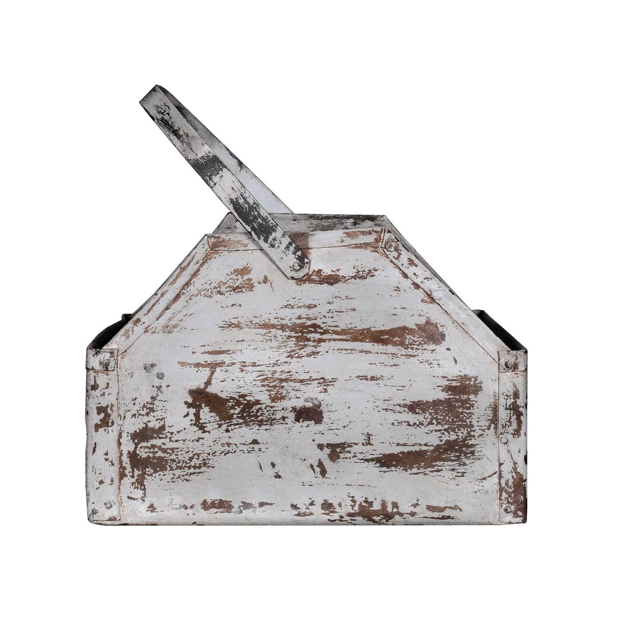 Farmhouse Style Distressed Metal Basket