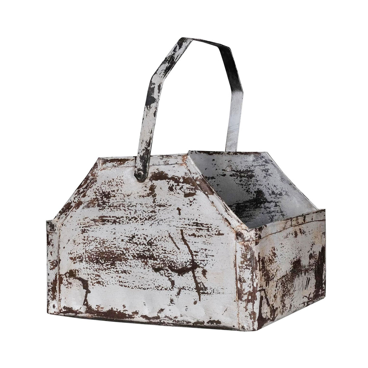 Farmhouse Style Distressed Metal Basket