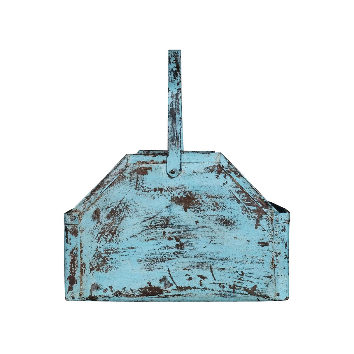 Farmhouse Style Distressed Metal Basket