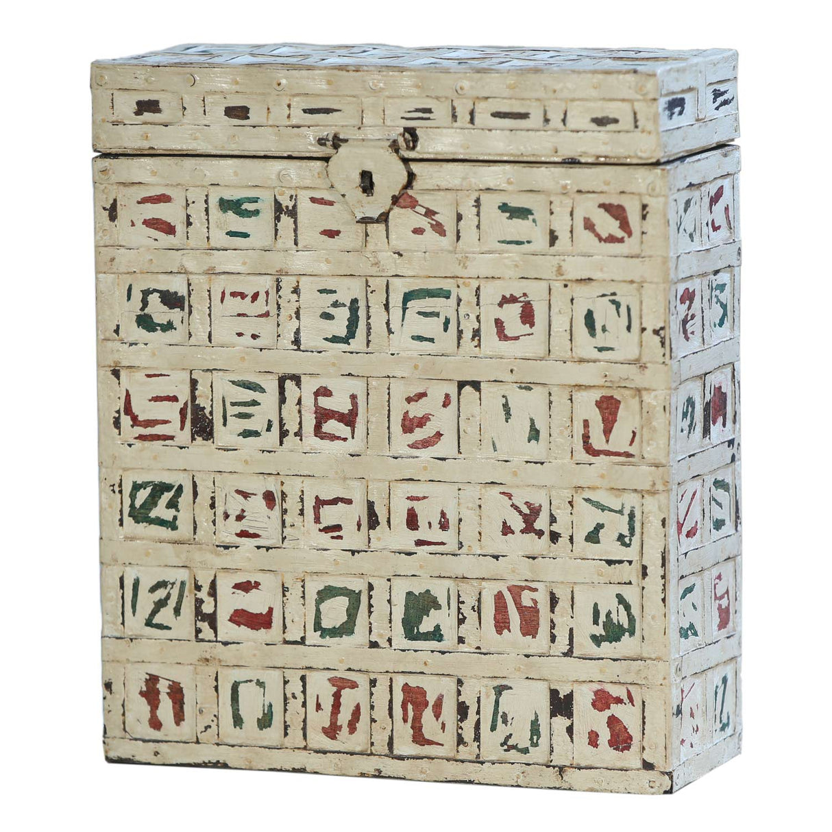 Distressed White Finish Solid Wood Wine Bottle Gift Box