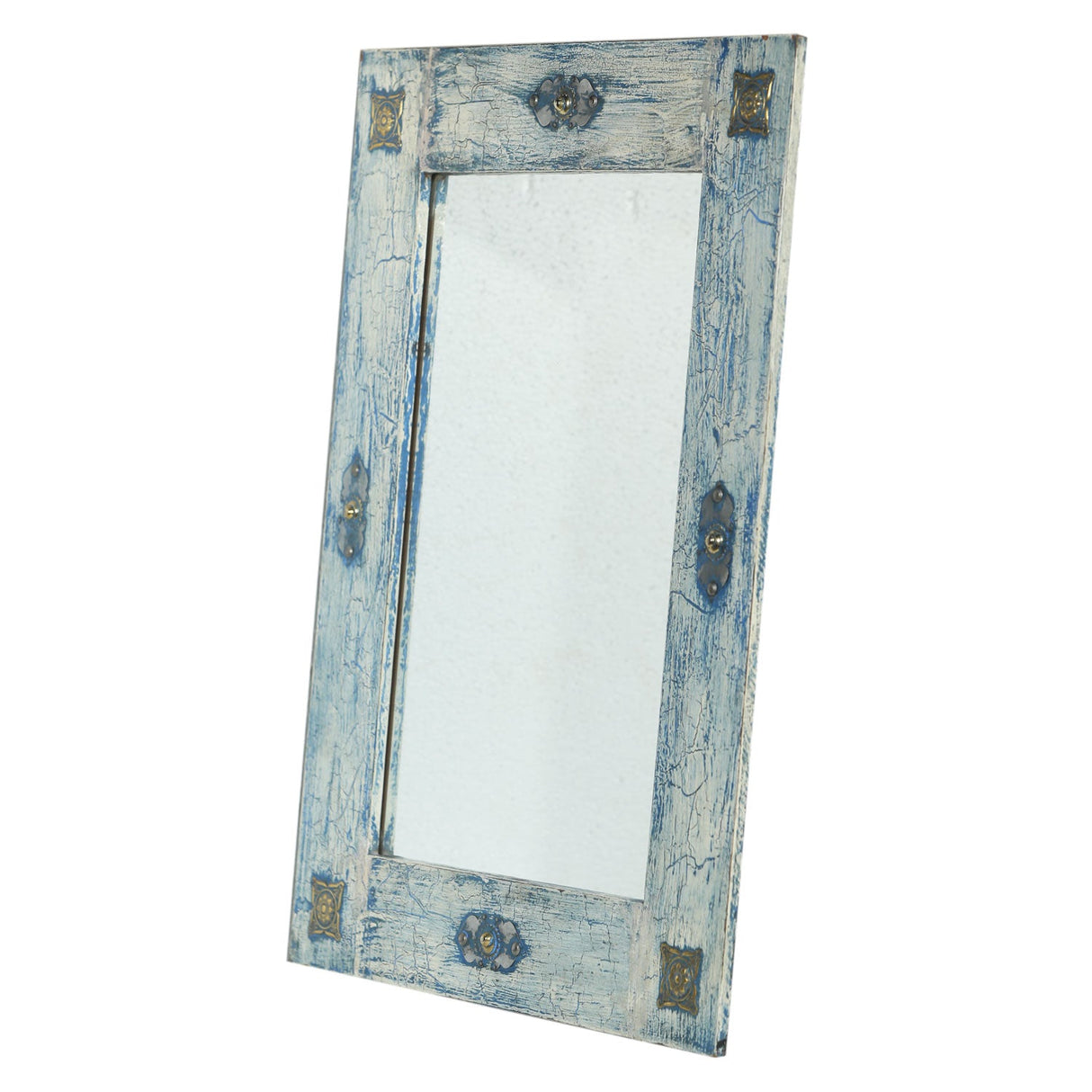 Farmhouse Style Distressed Solid Wood Vanity Mirror