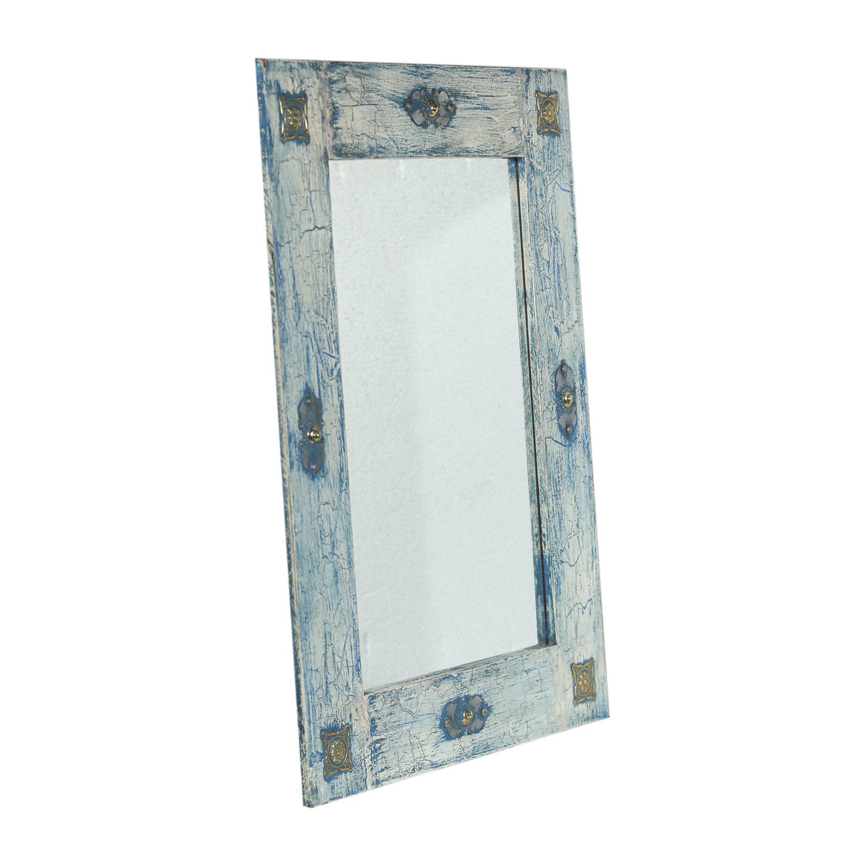 Farmhouse Style Distressed Solid Wood Vanity Mirror