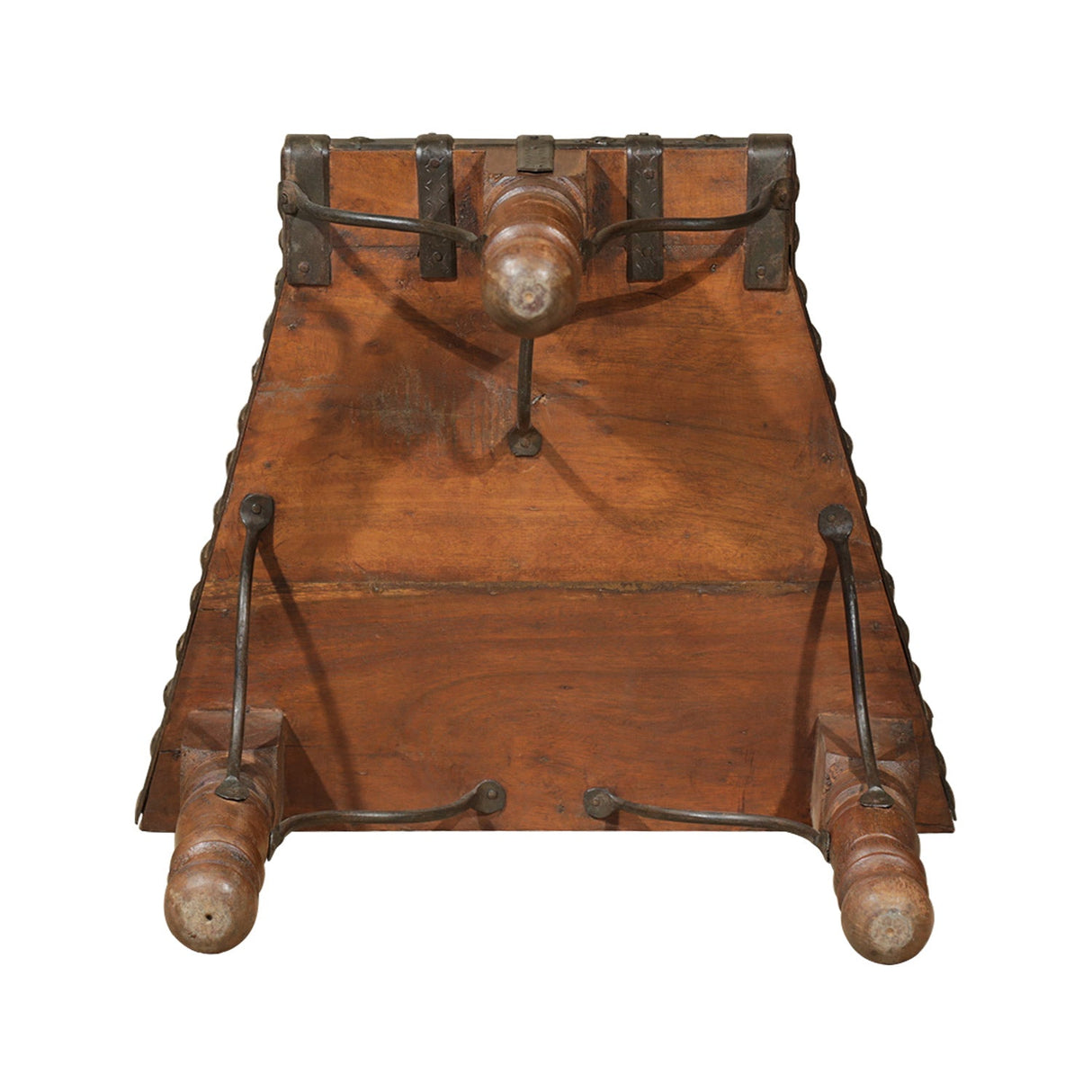 Ox Cart Style 12" Tall Display Table With Iron Accent