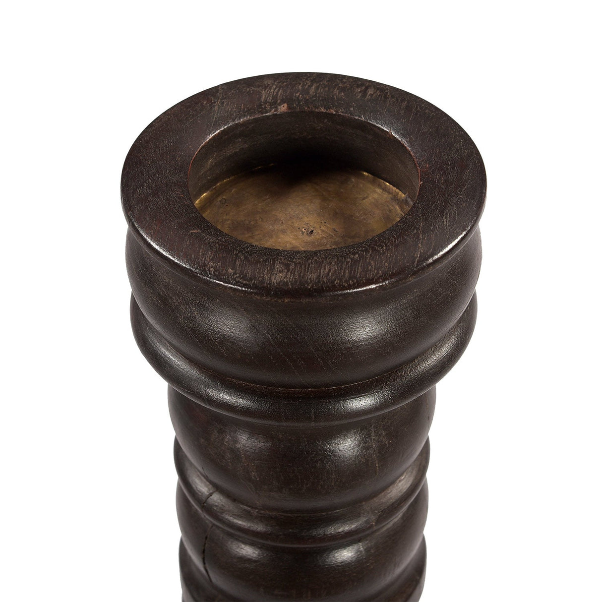 Hand Carved Tall Wooden 27" Tall Candle Stick