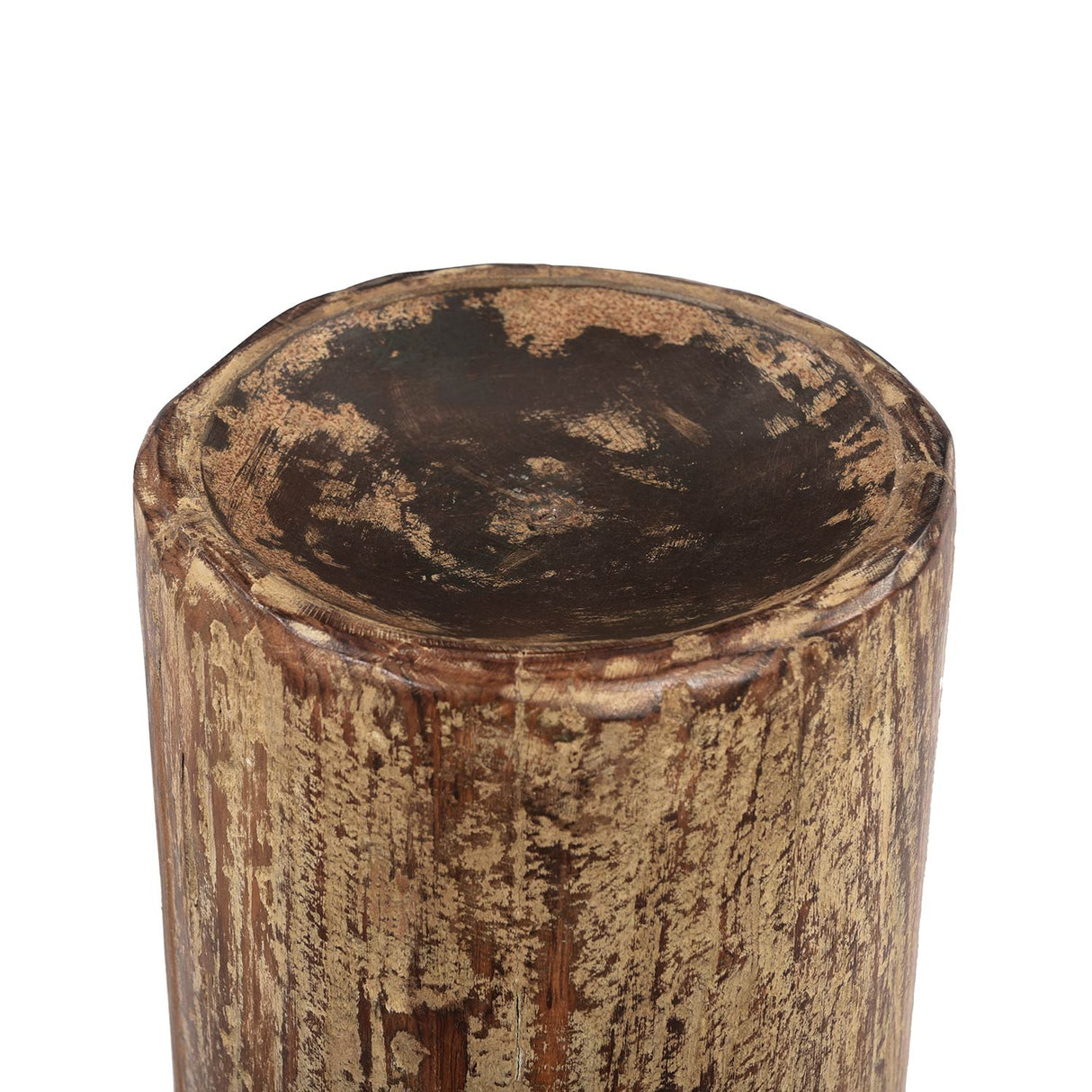 Farmhouse Style 12" Tall Solid Wood Pillar Candle Holder