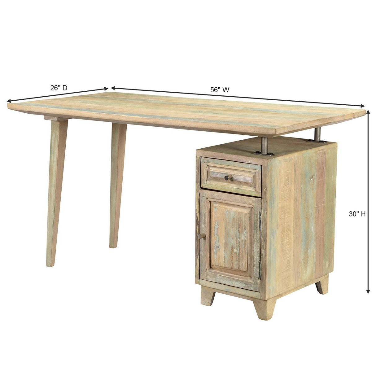 Modern Reclaimed Wood Farmhouse Style 56" Long Desk