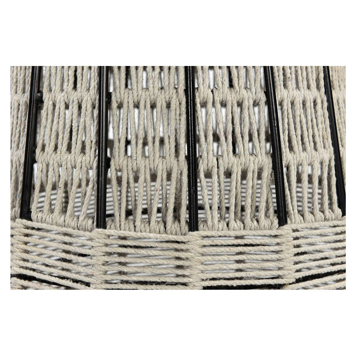 Farmhouse Style Woven Rope And Wood Round End Table