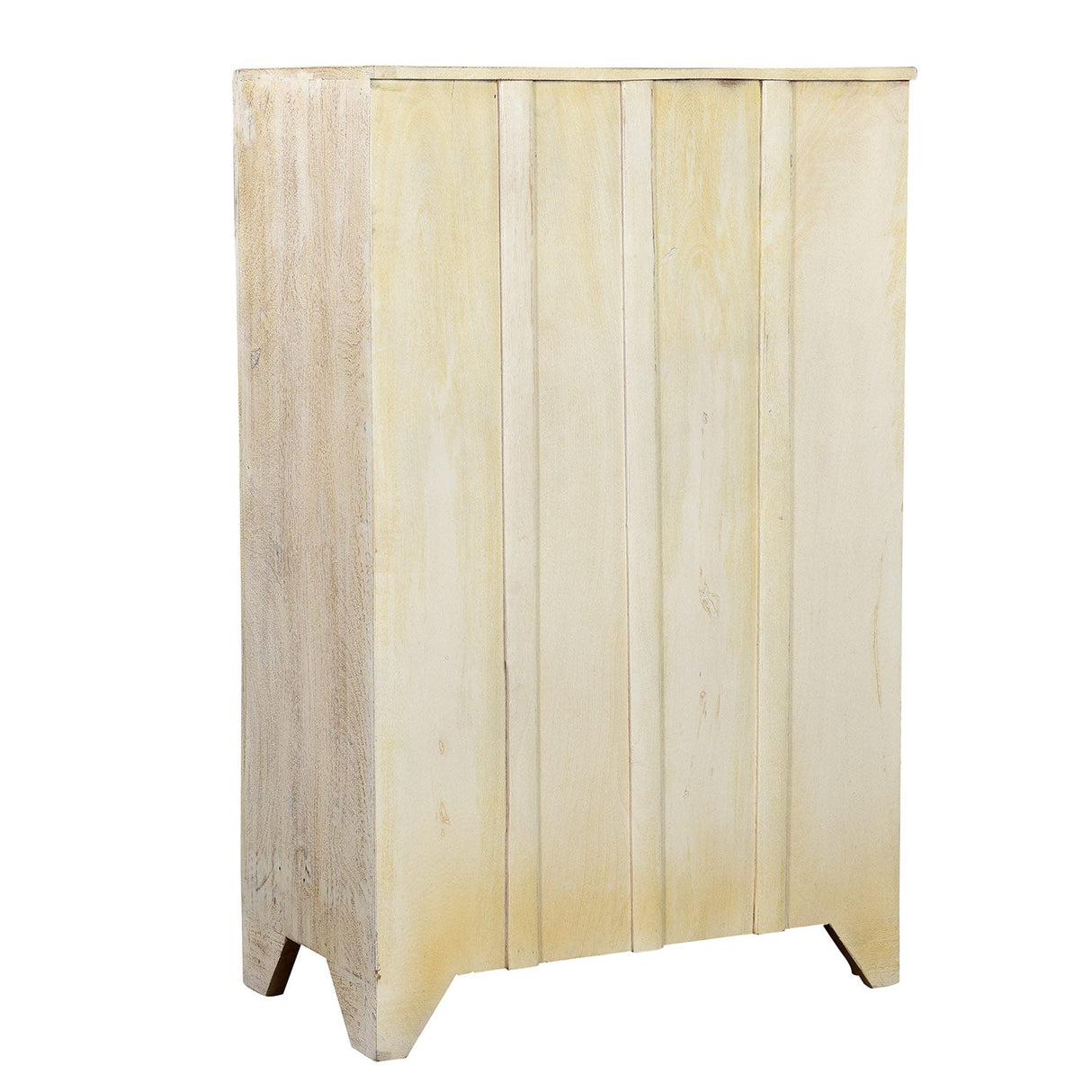 Farmhouse Style Distressed White 2 Door Carved Cabinet