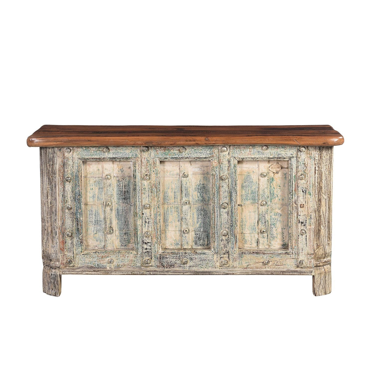 Antique Door Repurposed 47" Wide Rustic Bed End Chest