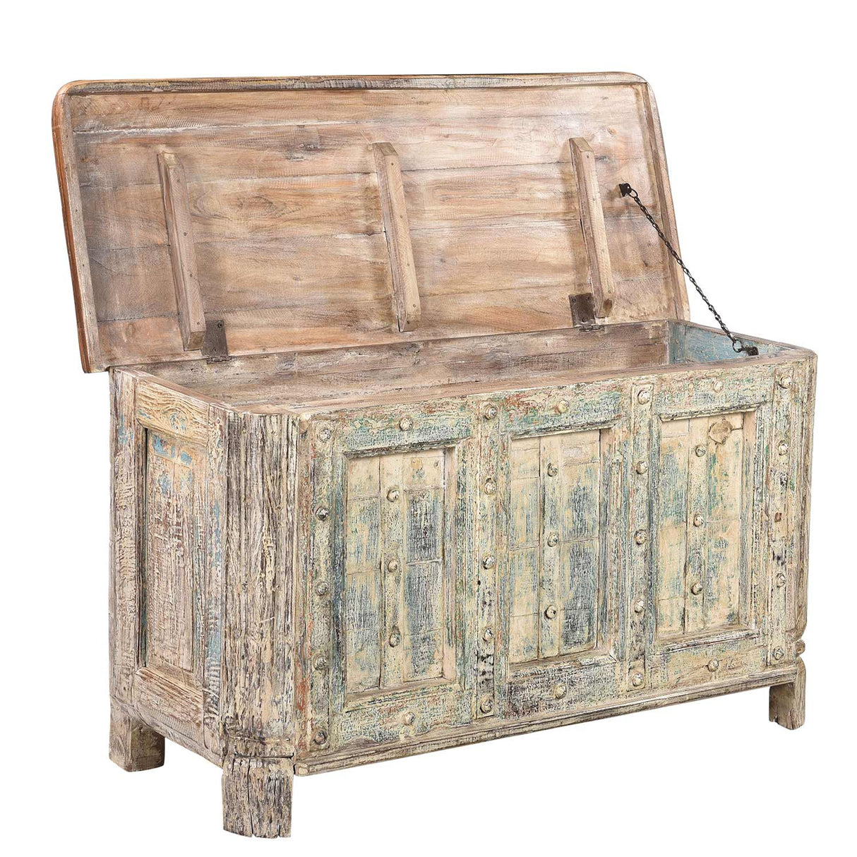 Antique Door Repurposed 47" Wide Rustic Bed End Chest