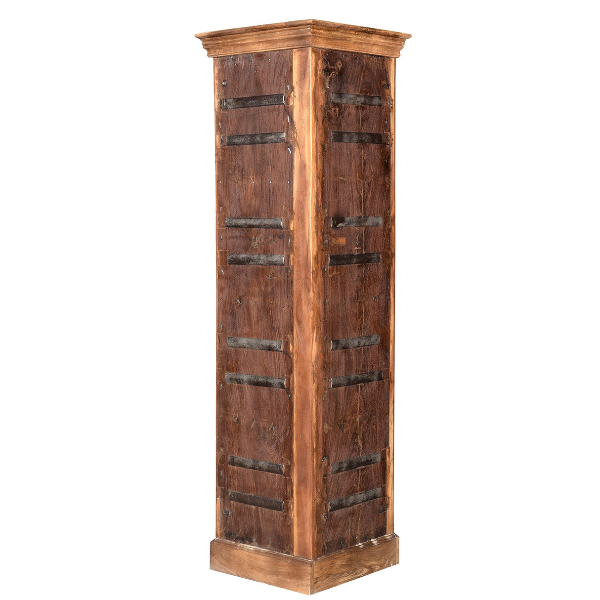 1900s Teak Wood Door Repurposed Eclectic Corner Display Unit