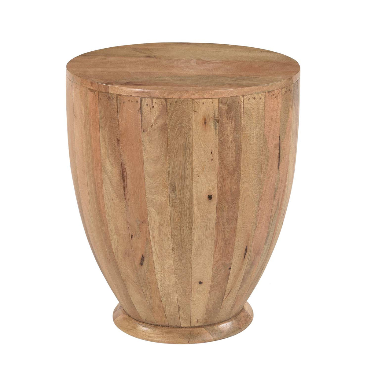 Reclaimed Wood Farmhouse 20" Round Drum End Table