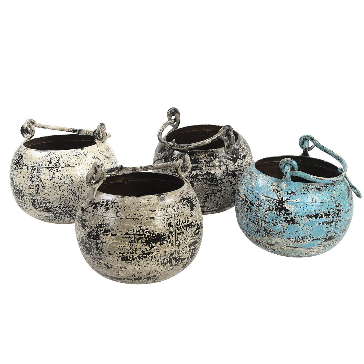 Farmhouse Style Distressed Vintage Metal Pot