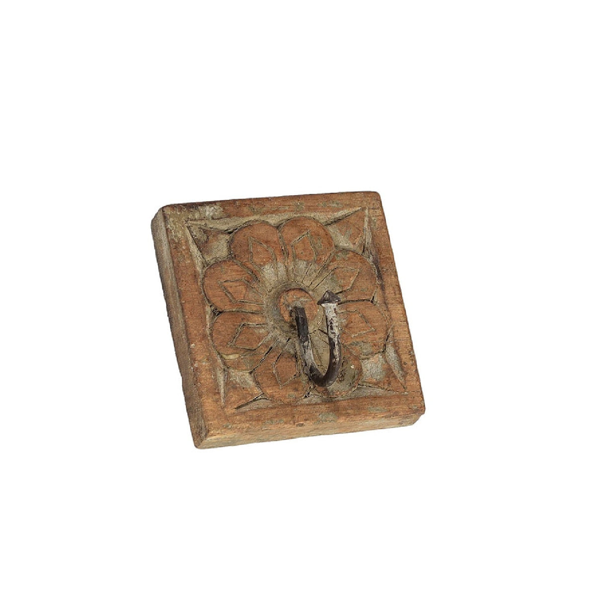 Farmhouse Style Carved Wooden Tile Wall Hook