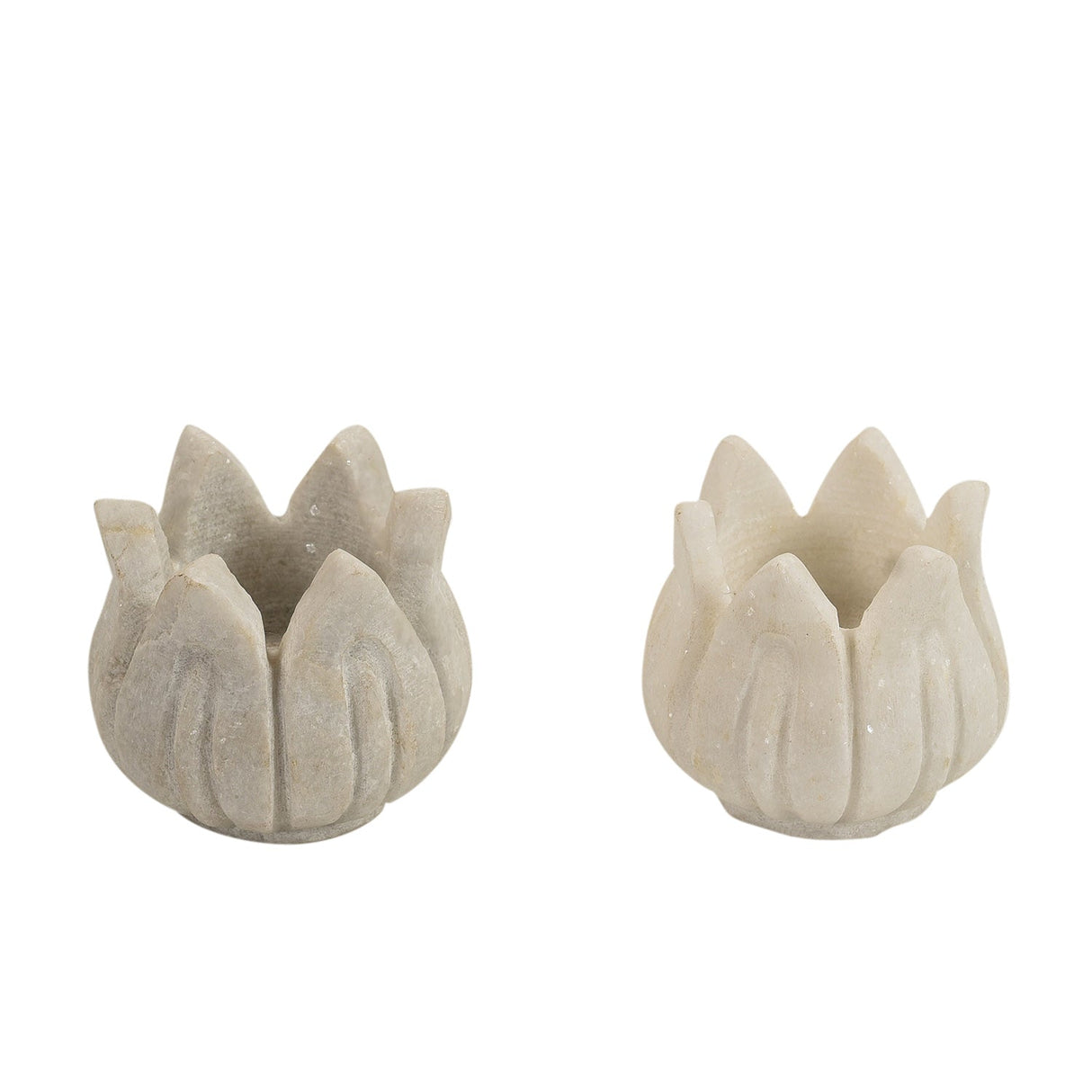 Lotus Carved Marble Tea Light Candle Holder