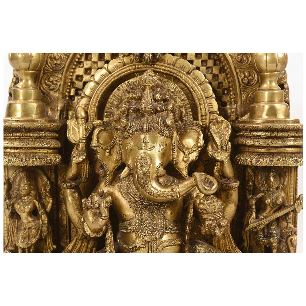 Ornate Indian Traditional Brass Ganesha Statue