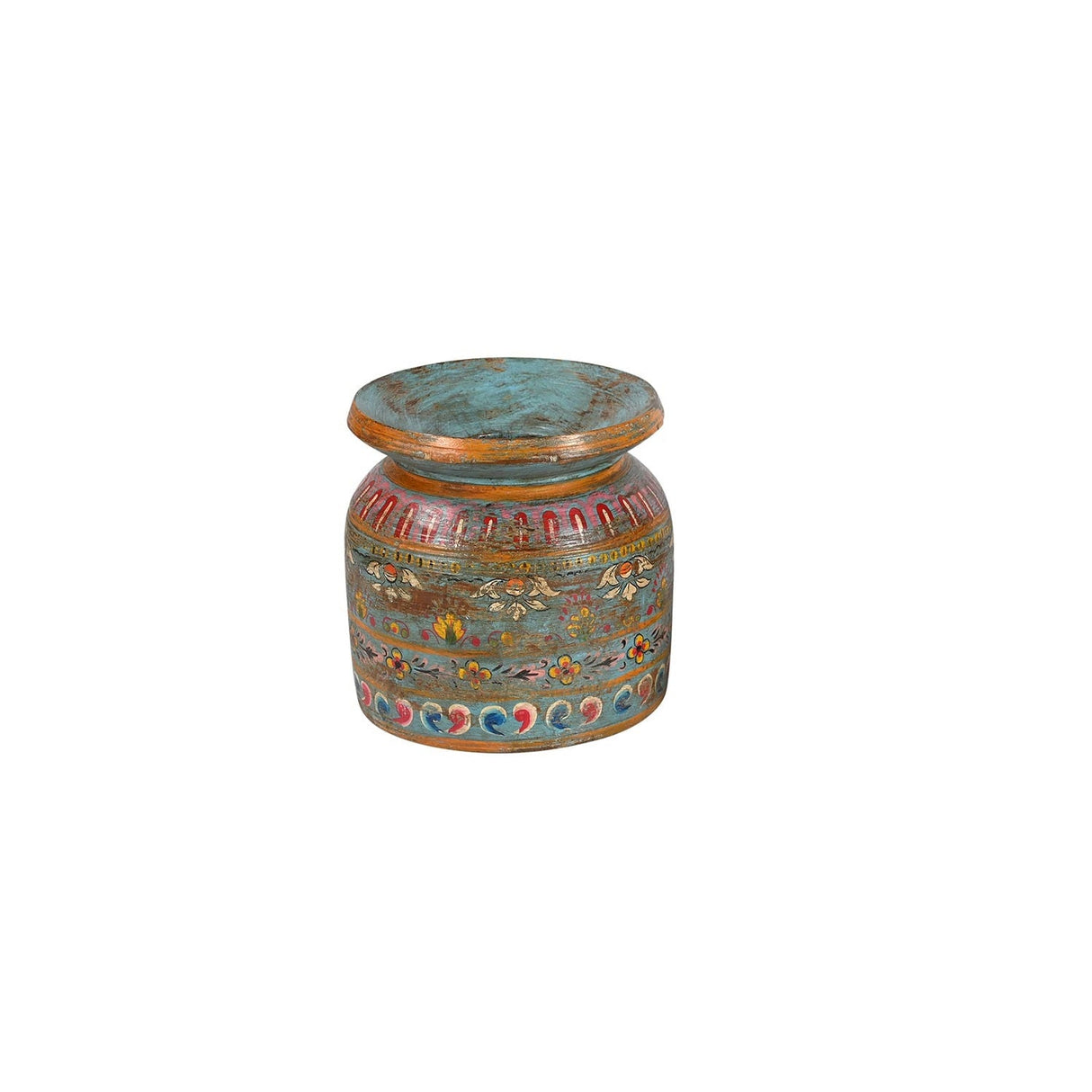 Farmhouse Style Hand Painted Vintage Wooden Milk Pot Vase