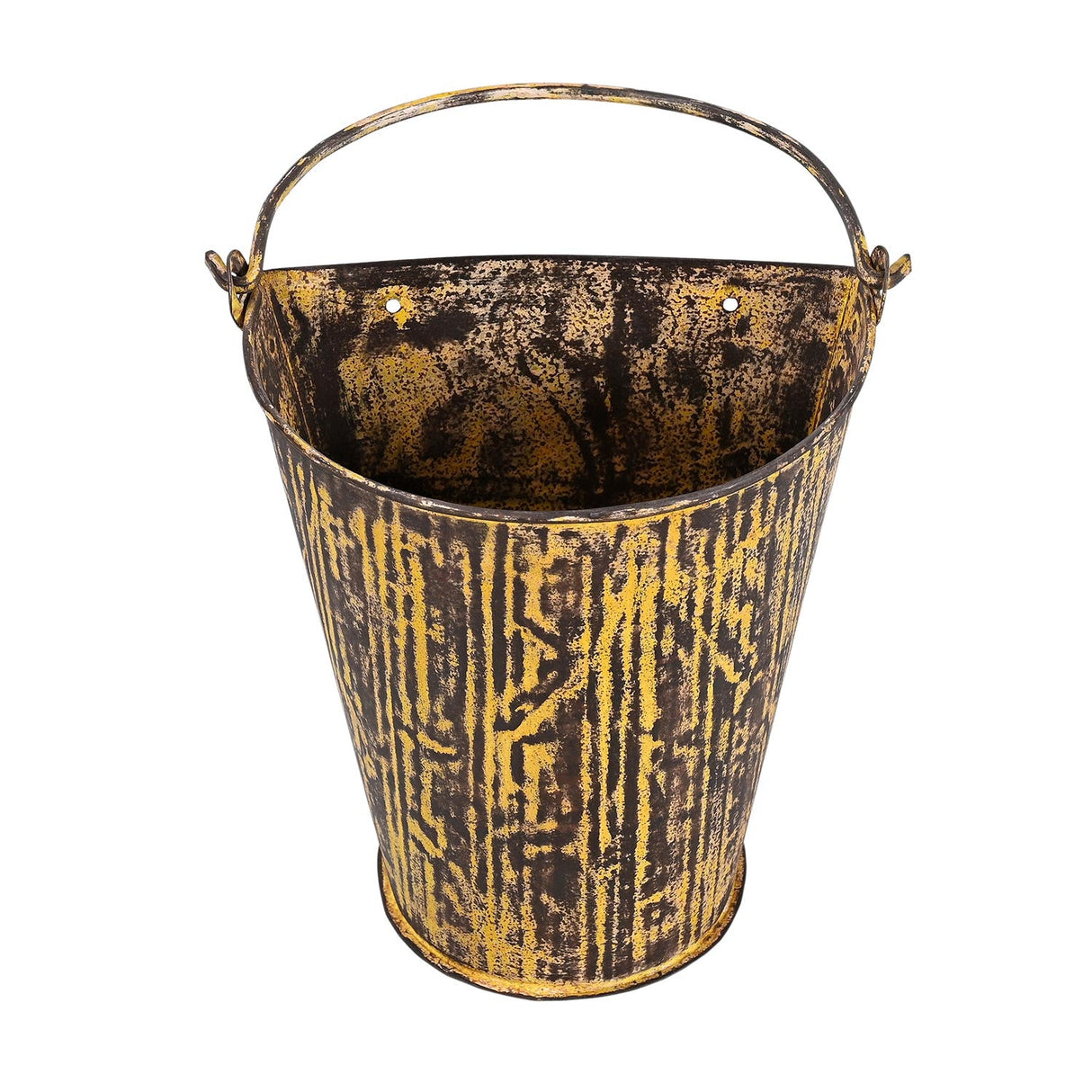 Farmhouse Style Distressed Half Metal Bucket Repurposed Unique Wall Planter