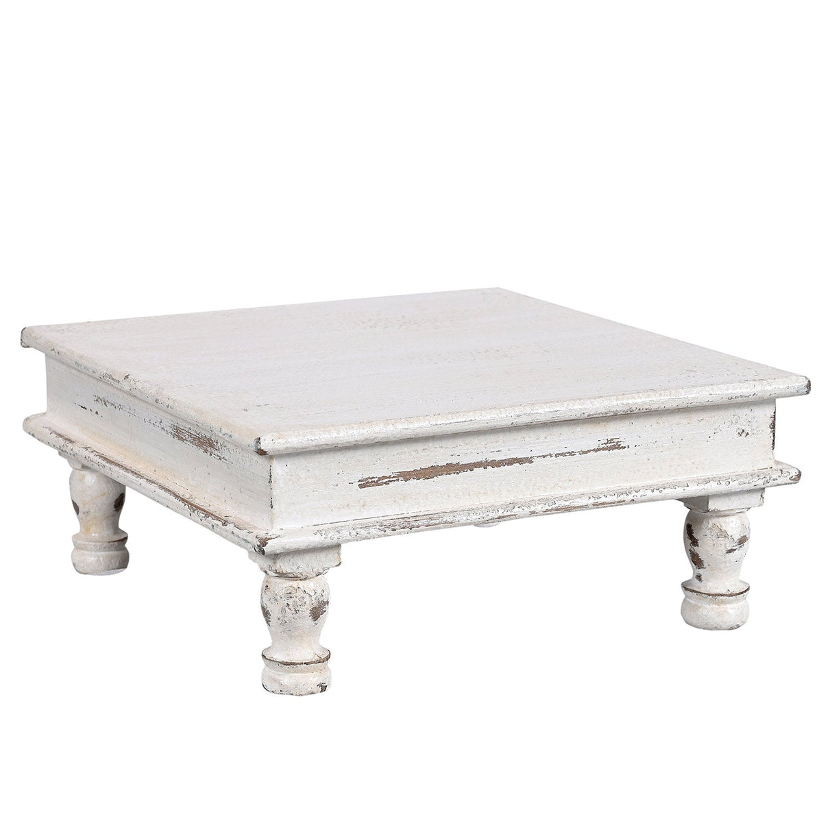 Farmhouse Style Solid Wood 14 in. x 14 in. Square Distressed Riser