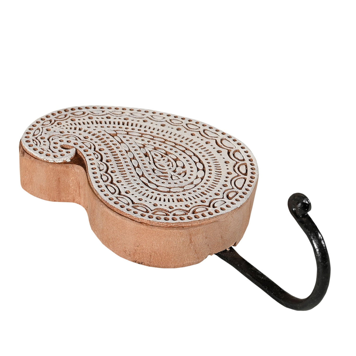 Farmhouse Style Hand Carved Paisely Wall Hook