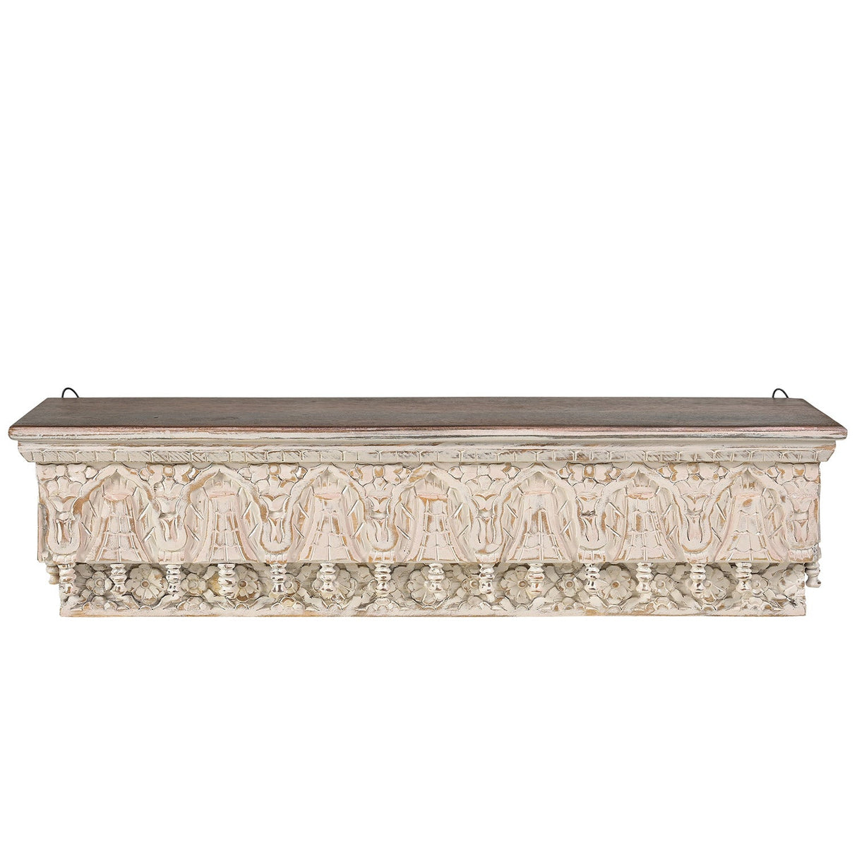 Farmhouse Style Hand Carved 36 in. Long Fireplace Mantel / Wall Shelf