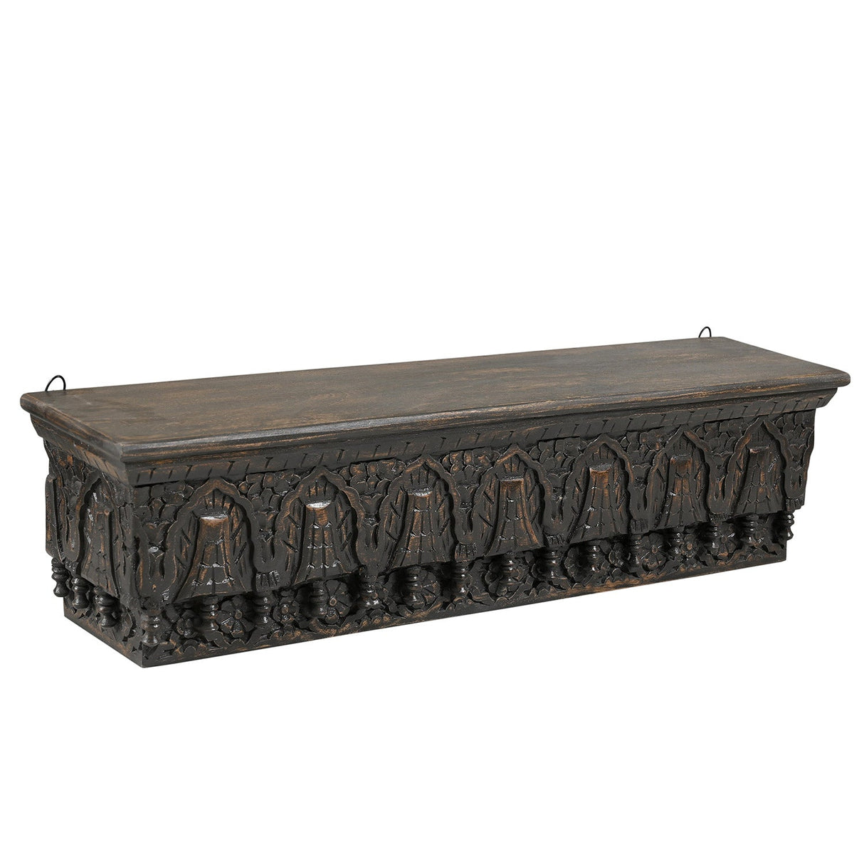 Farmhouse Style Hand Carved 36 in. Long Fireplace Mantel / Wall Shelf