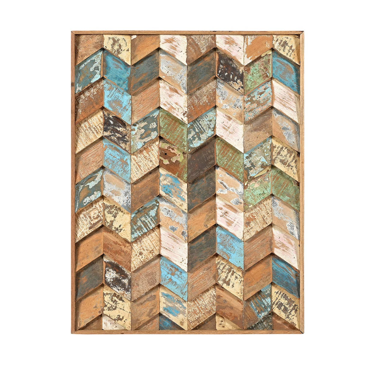 Farmhouse Style Distressed Reclaimed Wood Chevron Wall Panel