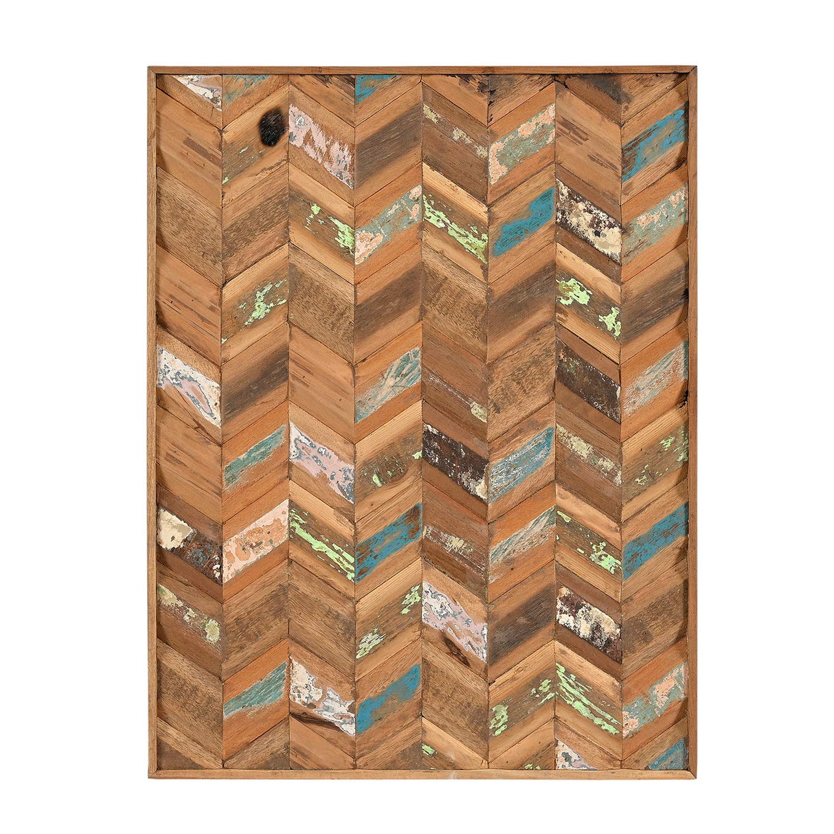 Farmhouse Style Distressed Reclaimed Wood Chevron Wall Panel