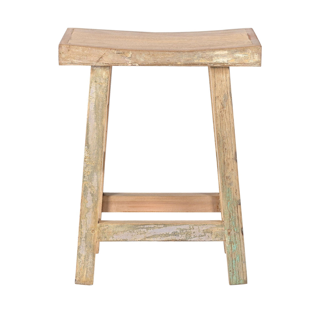 Reclaimed Wood Rustic Farmhouse Style White Washed 24 in. Tall Counter Stool